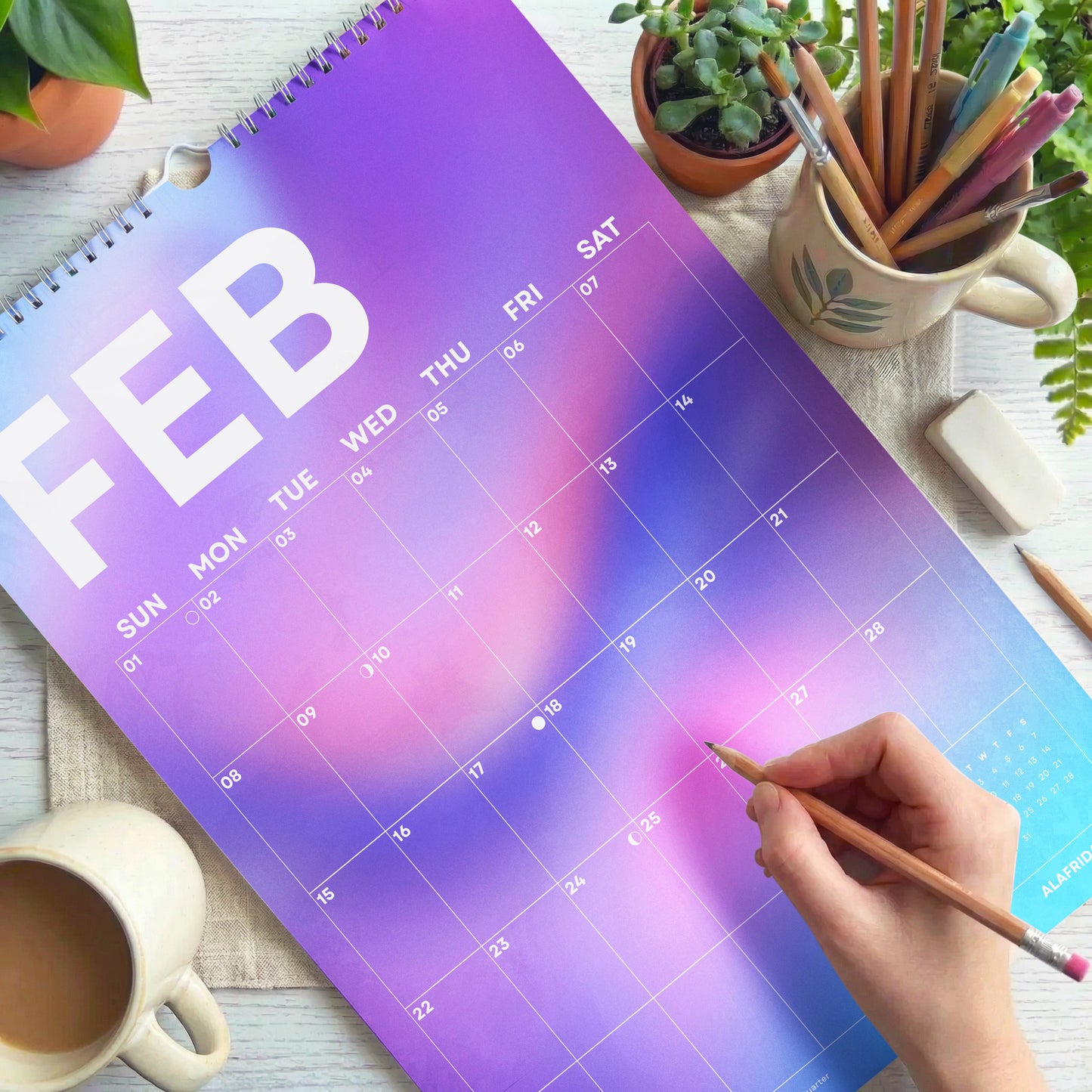 2026 Gradient Calendar, Recycled Paper