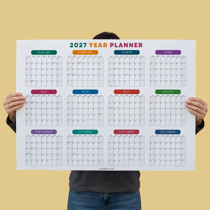 2027 Wall Planner, Soft Colorburst, Matte Paper