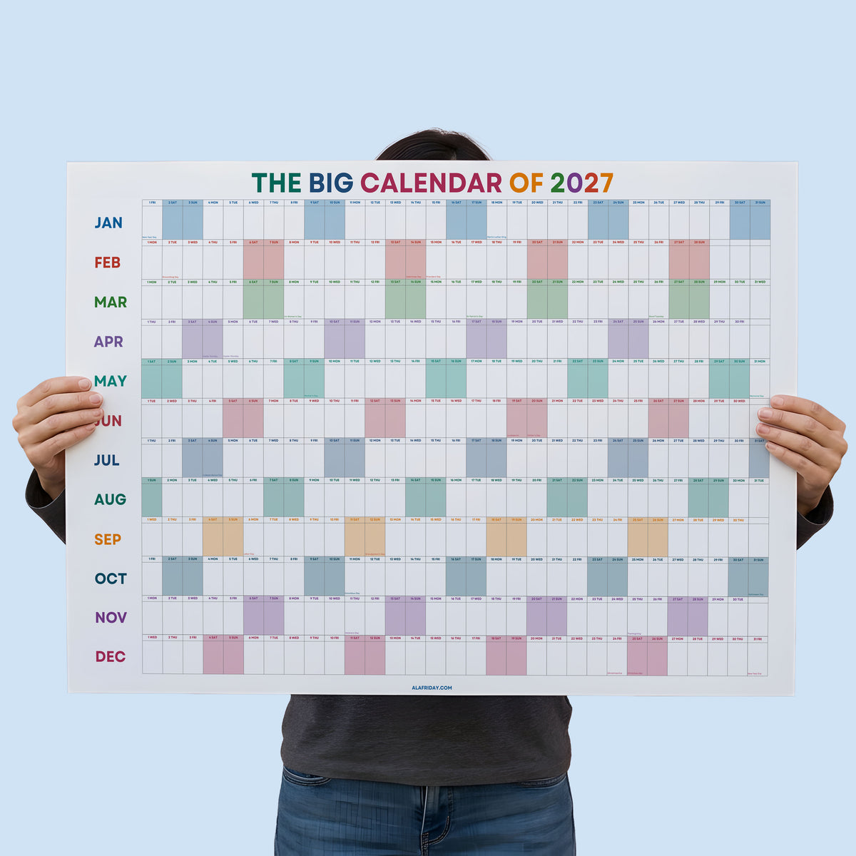 2027 Colorburst Wall Planner, Matte Recycled Paper