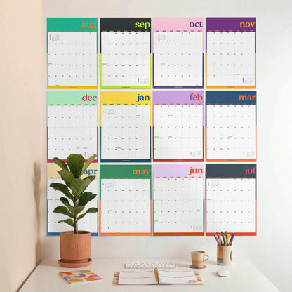 2026–2027 Academic Year Calendar, Colorful Design, August Start