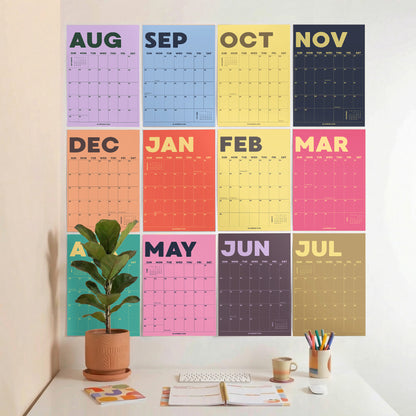 2026–2027 Academic Year Calendar, Pastel Color, August Start