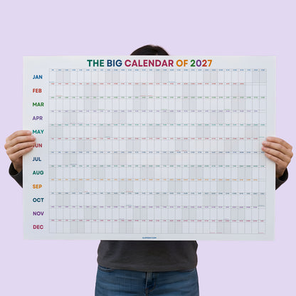 2027 Wall Planner, Bright Color, Matte Paper
