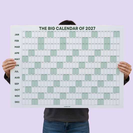2027 Green Wall Planner, Matte Recycled Paper