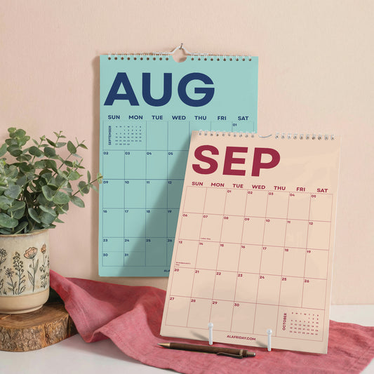 2026–2027 Academic Year Calendar, Pastel Color, August Start