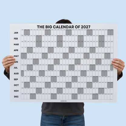 2027 Minimal Wall Planner, Matte Recycled Paper