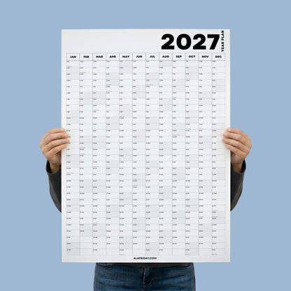 2027 Wall Planner, Minimal, Matte Paper