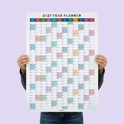 2027 Colorburst Wall Planner, Matte Recycled Paper