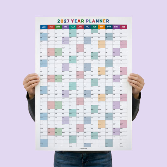 2027 Colorburst Wall Planner, Matte Recycled Paper