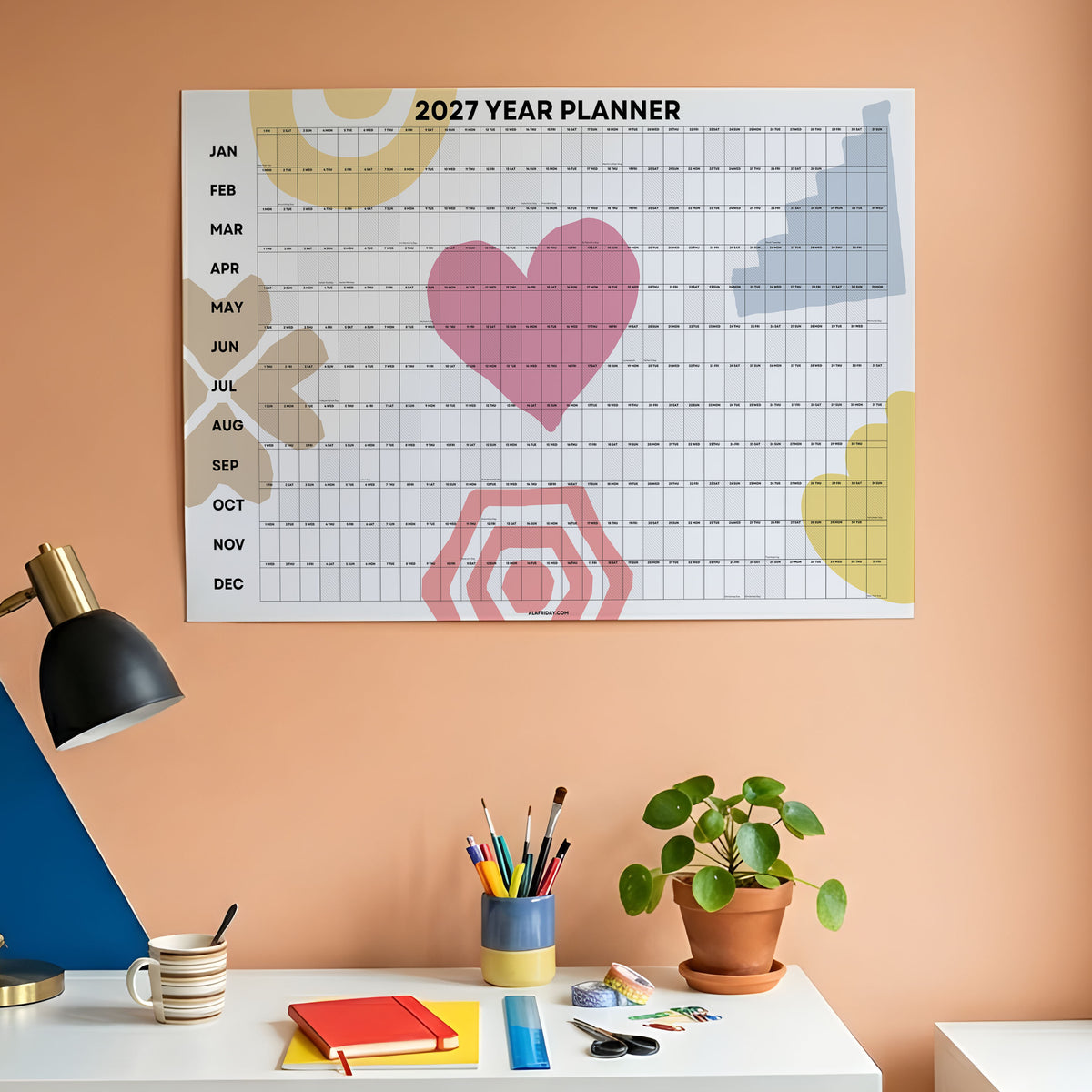 2027 Wall Planner, Earth Shape, Matte Paper