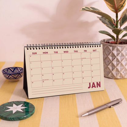 2027 Desk Calendar, Pastel Color, Recycled Paper, Free Standing Planner