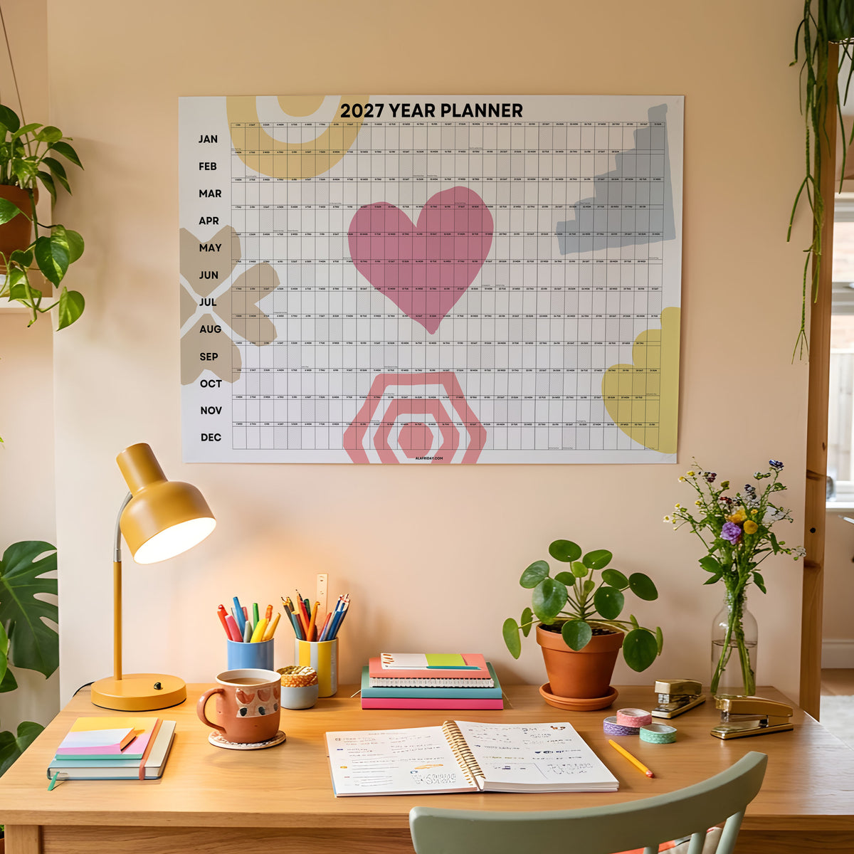 2027 Wall Planner, Earth Shape, Matte Paper