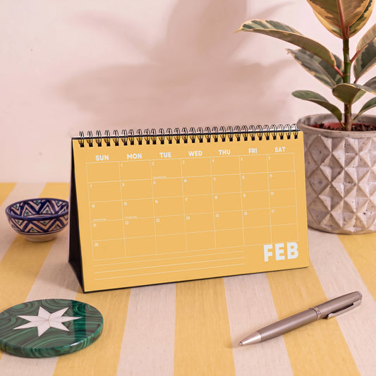 2027 Desk Calendar, Colorful Design, Recycled Paper, Free Standing Planner
