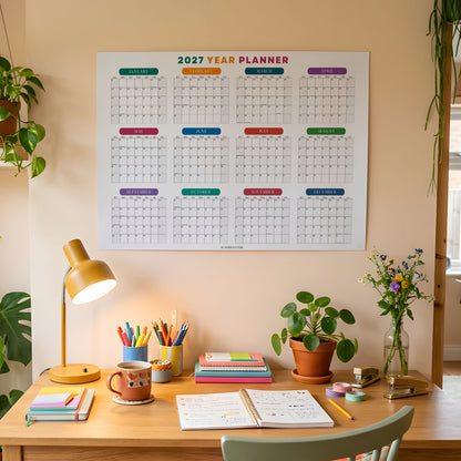 2027 Wall Planner, Soft Colorburst, Matte Paper