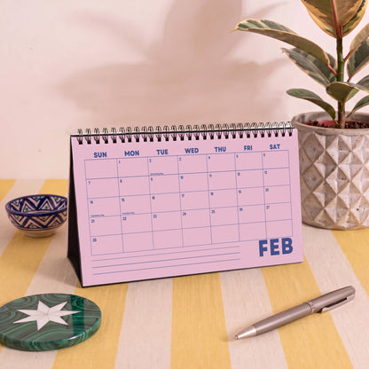 2027 Desk Calendar, Pastel Color, Recycled Paper, Free Standing Planner