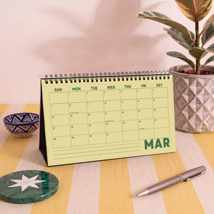 2027 Desk Calendar, Pastel Color, Recycled Paper, Free Standing Planner