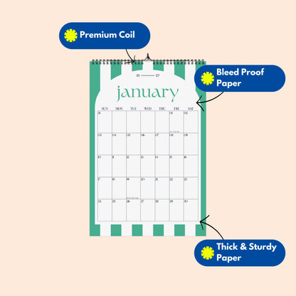 2026-2027 Colorful Wall Calendar | Academic Year Planner for Students & Teachers | A4 & A3 | Recycled Paper