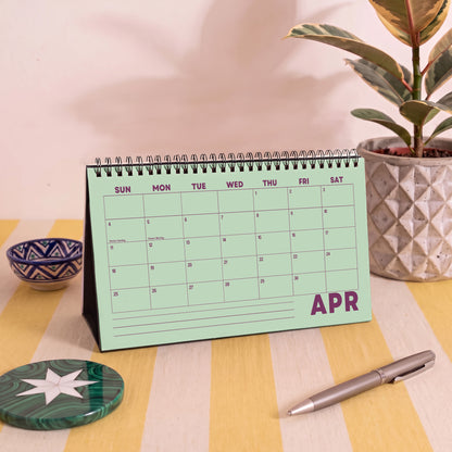 2027 Desk Calendar, Pastel Color, Recycled Paper, Free Standing Planner