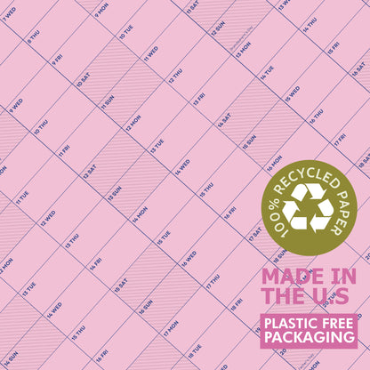 2027 Wall Planner, Pink, Matte Paper