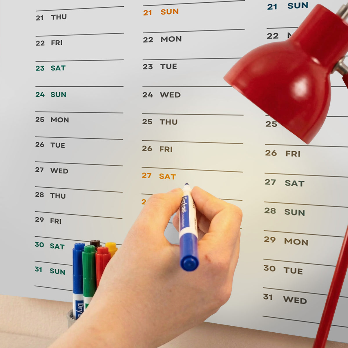2027 Wall Planner, Bright Color, Matte Paper