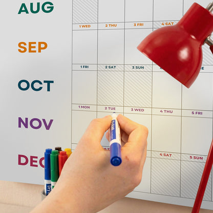 2027 Wall Planner, Year at a Glance, Bright Color Horizontal Layout