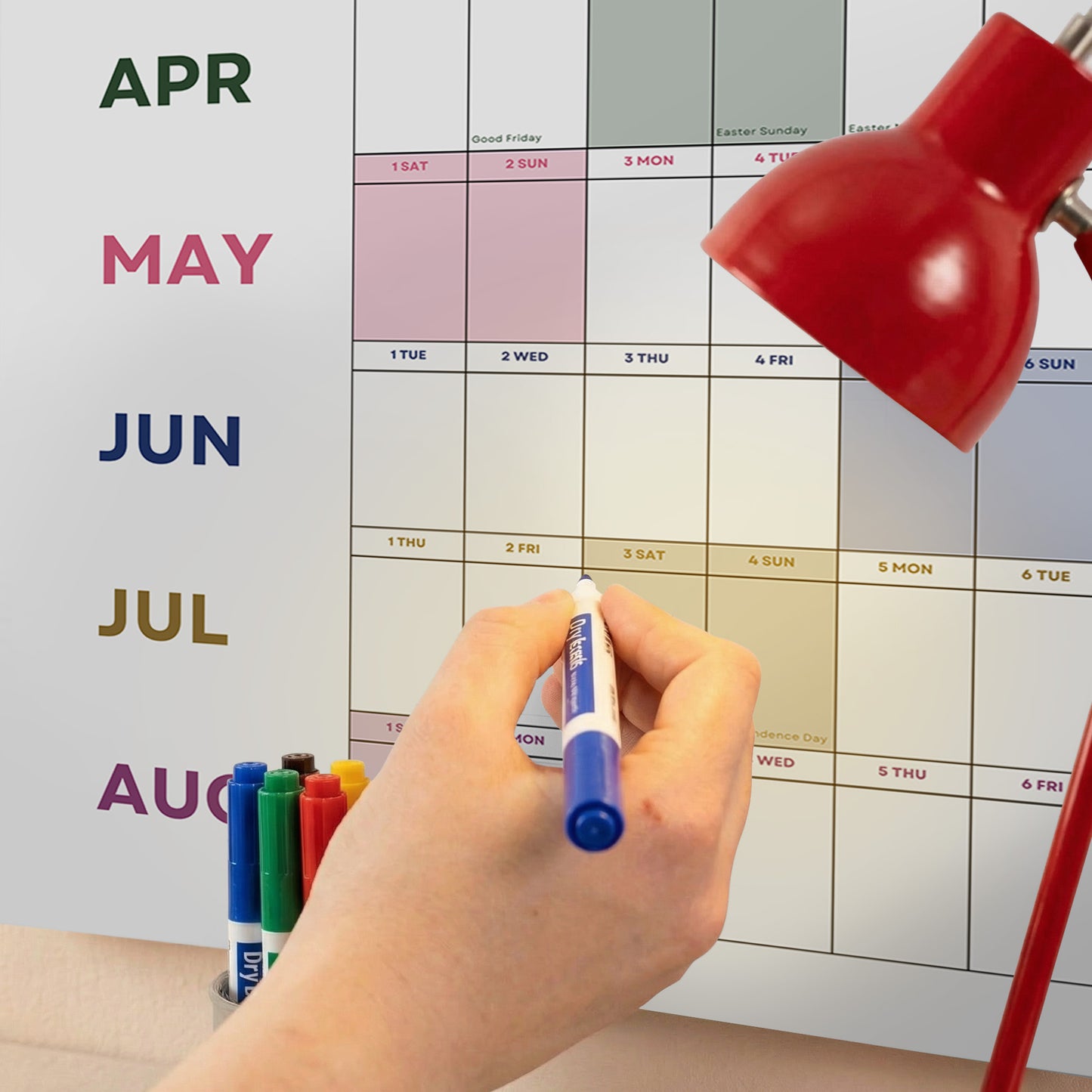 2026-2027 Academic Year Wall Planner, Classroom Planner, Bright Color