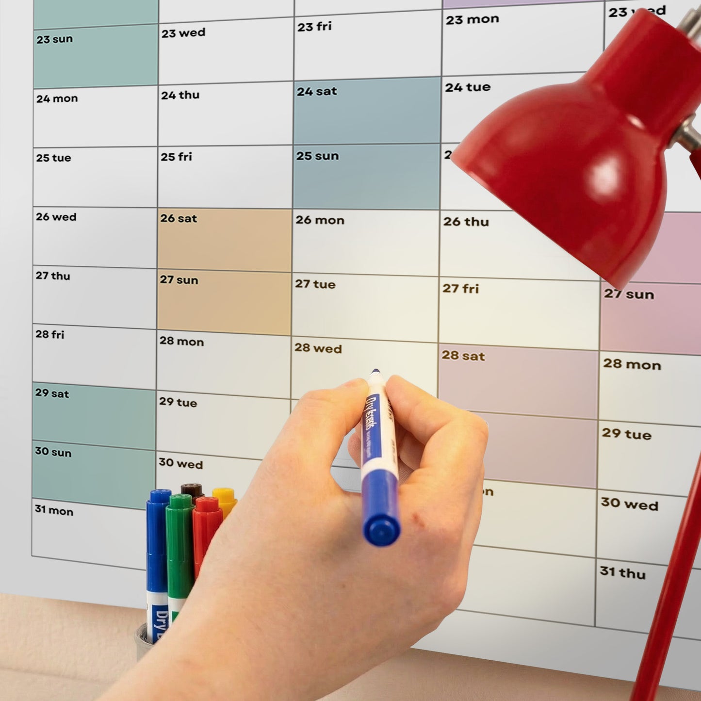 2026-2027 Wall Planner, Academic Year, August Start, Bright Color, Year to View