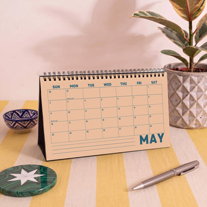 2027 Desk Calendar, Pastel Color, Recycled Paper, Free Standing Planner