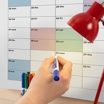 2027 Wall Planner, Year at a Glance, Bright Color Vertical Layout