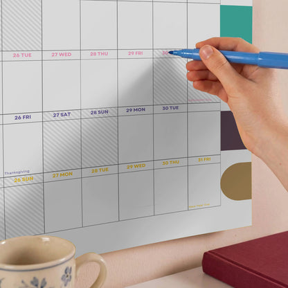 2027 Wall Planner, Rainbow, Matte Paper