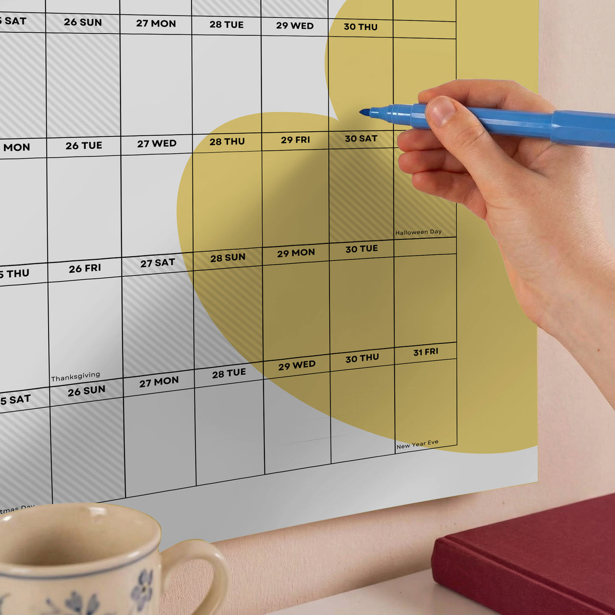 2027 Wall Planner, Earth Shape, Matte Paper