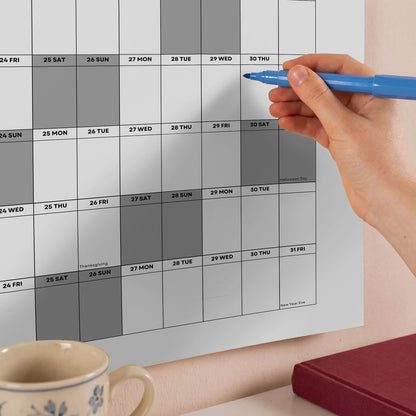2027 Minimal Wall Planner, Matte Recycled Paper