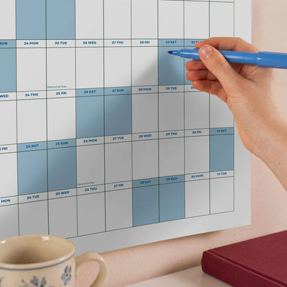 2026-2027 Academic Year Wall Planner, Classroom Planner, Sage Blue