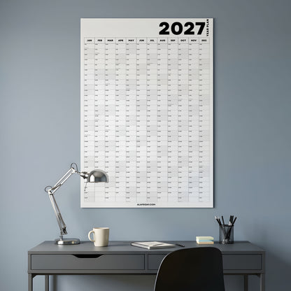 2027 Wall Planner, Minimal, Matte Paper