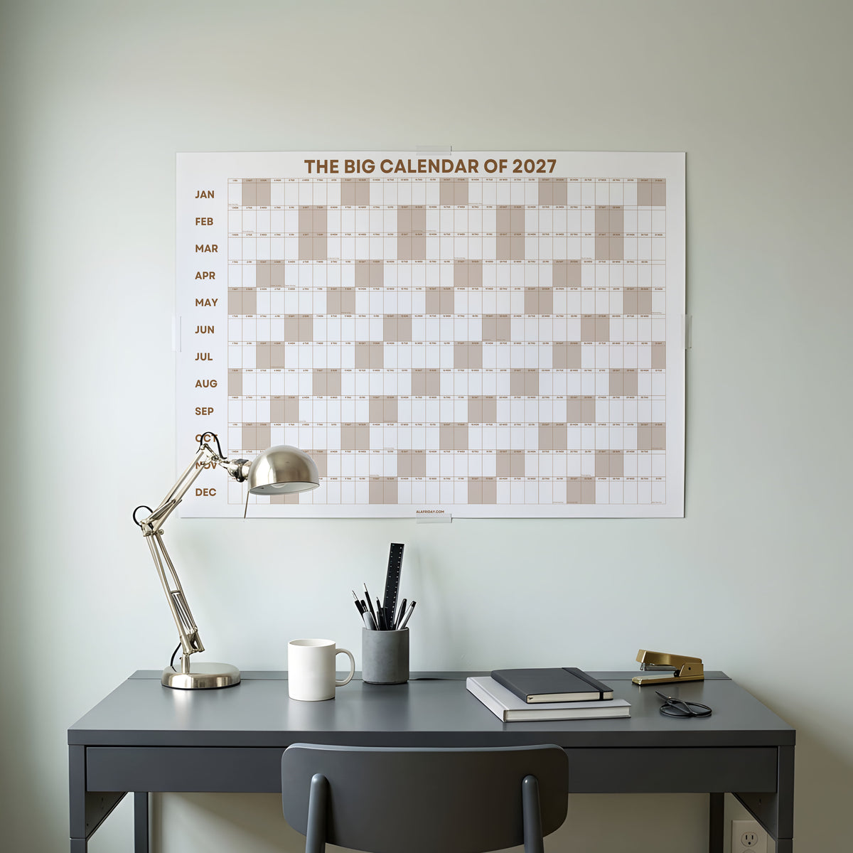 2027 Wall Planner, Earth Tone, Matte Paper