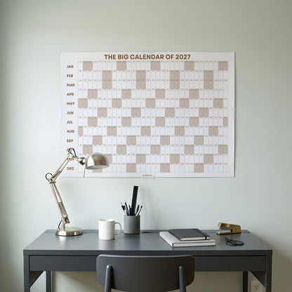 2027 Wall Planner, Earth Tone, Matte Paper