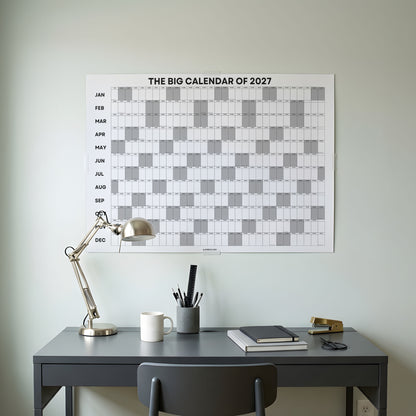 2027 Minimal Wall Planner, Matte Recycled Paper