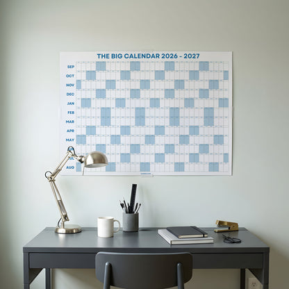 2026-2027 Academic Year Wall Planner, Classroom Planner, Sage Blue