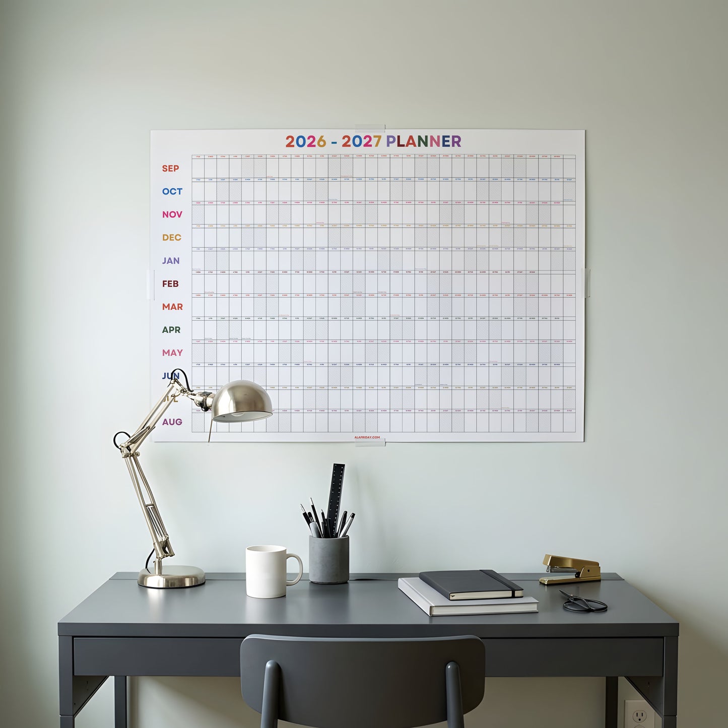 2026-2027 Academic Year Planner, Classroom Decor, Bright Color