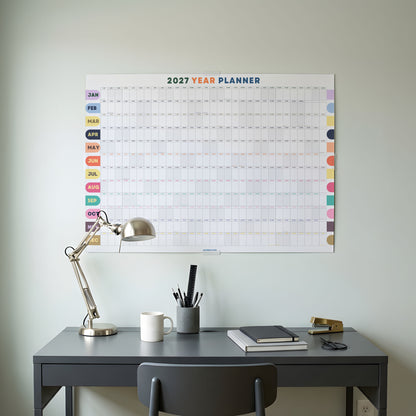 2027 Wall Planner, Rainbow, Matte Paper