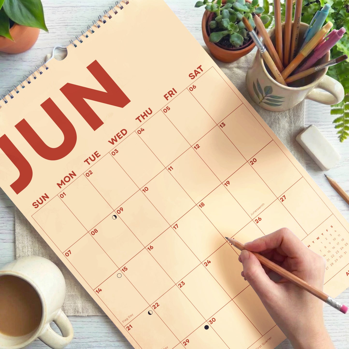 2026 Pastel Color Calendar, Recycled Paper