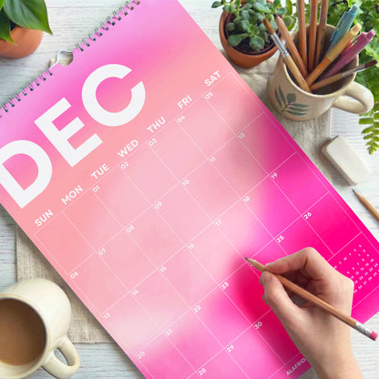 2026-2027 Gradient Wall Calendar | Academic Year Planner for Students & Teachers | A4 & A3 | Recycled Paper