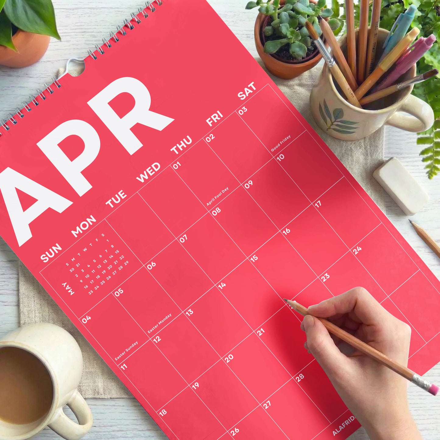 2026-2027 Colorful Wall Calendar | Academic Year Planner for Students & Teachers | A4 & A3 | Recycled Paper