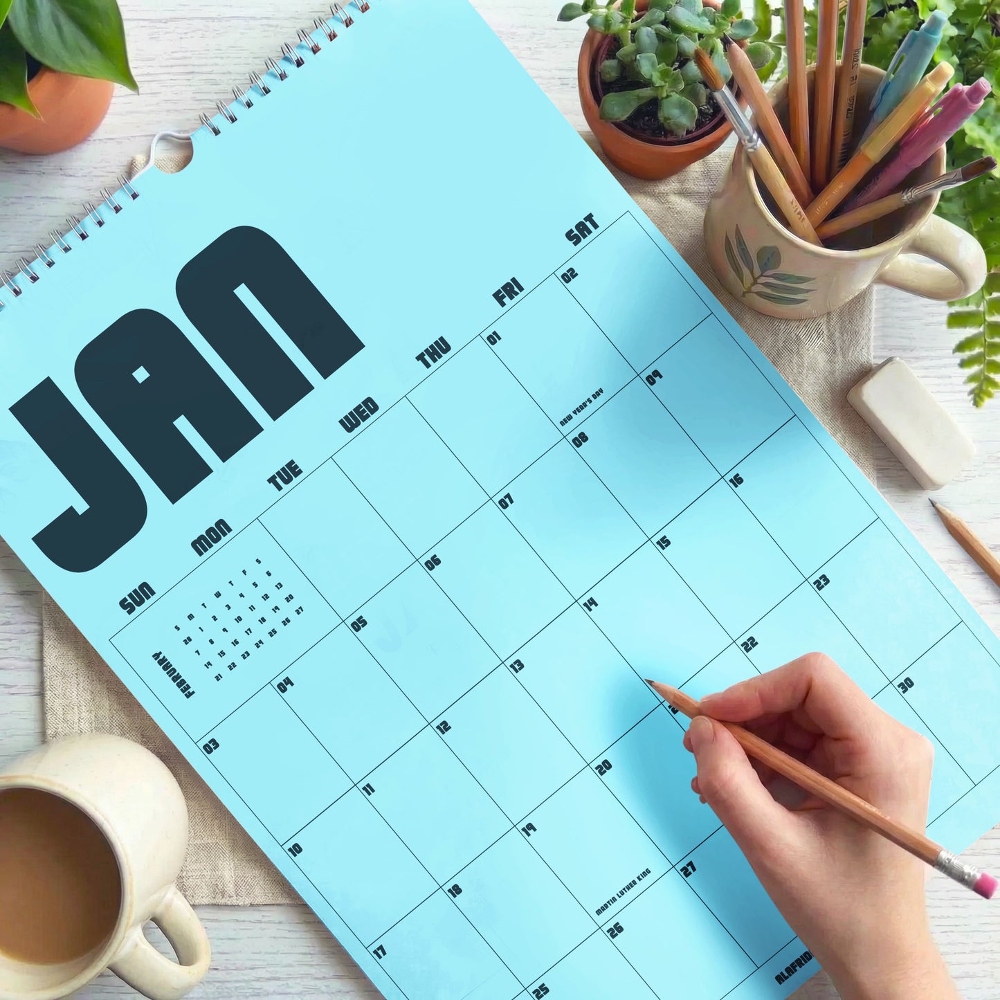 2026-2027 Retro Wall Calendar | Academic Year Planner for Students & Teachers | A4 & A3 | Recycled Paper