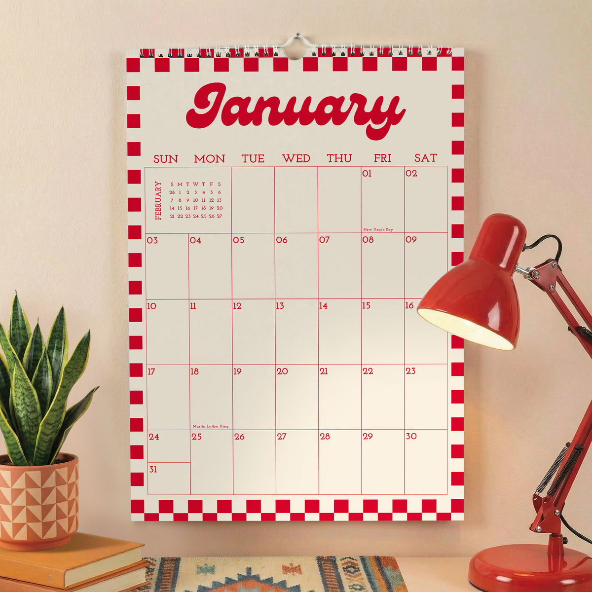 2027 Wall Calendar, Vintage Design, Recycled Paper