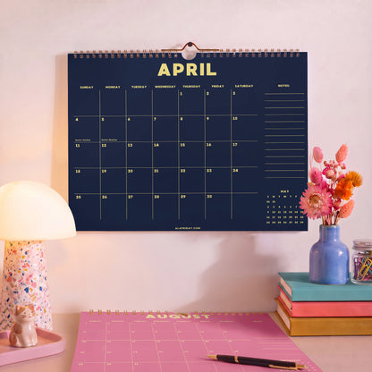 2027 Wall Calendar: Pastel Color, Recycled Paper