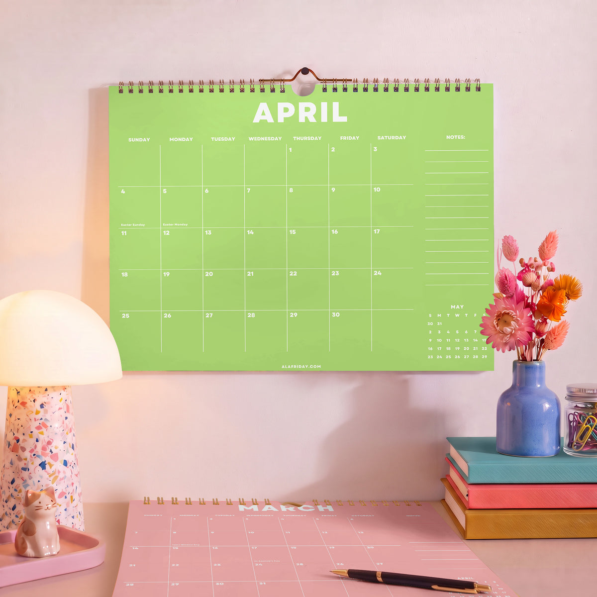2027 Wall Calendar: Colorful Design, Recycled Paper