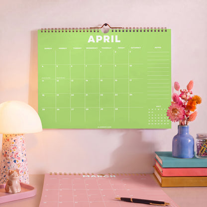 2027 Wall Calendar: Colorful Design, Recycled Paper