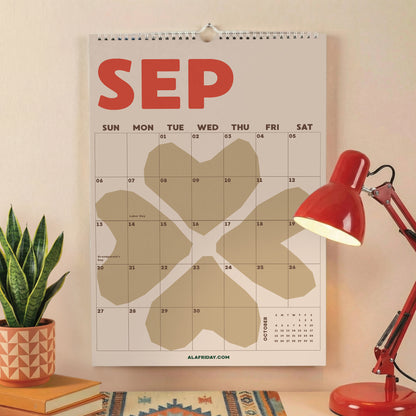 2026–2027 Academic Year Calendar, Colorful Shapes, August Start