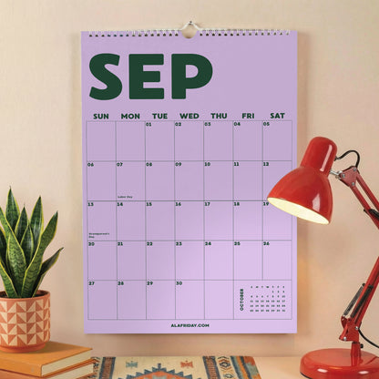 2026–2027 Academic Year Calendar, Pastel Color, August Start