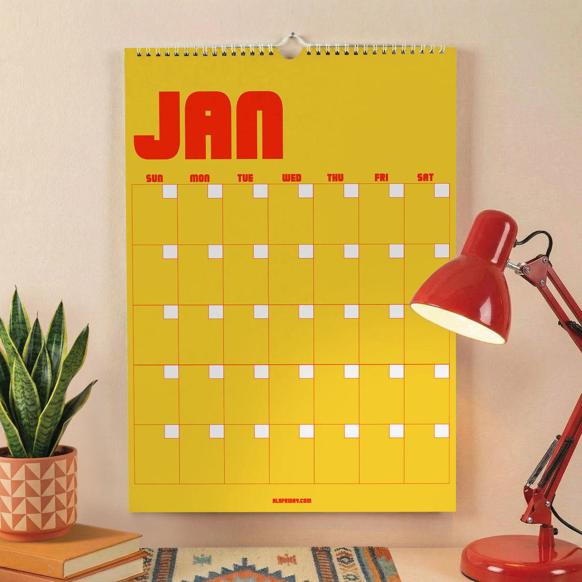 Retro Undated Wall Planner, Recycled Paper